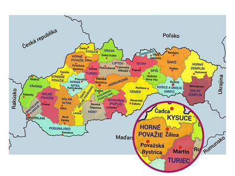 Mapa s vyznačeným Prešovom a Českými Budějovicami