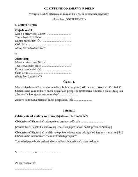 Príklad štruktúry manažérskej zmluvy