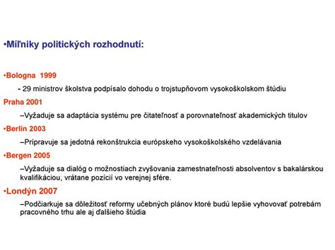 Štruktúra vysokoškolského vzdelávania