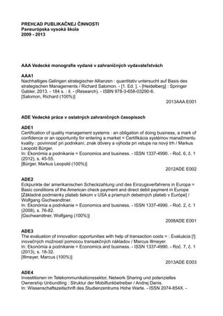 Prehľad publikačnej činnosti v databáze CREPČ2