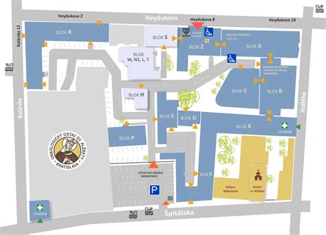 Mapa areálu Univerzity Komenského Bratislava