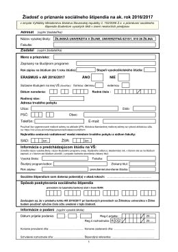 Doklady potrebné pre žiadosť o sociálne štipendium