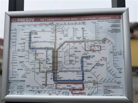 Schéma autobusovej linky 2 v Prešove