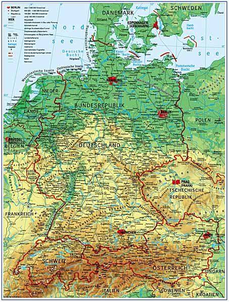 Mapa nemecky hovoriacich krajín