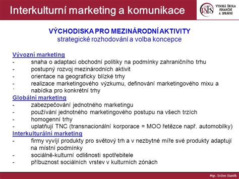 Tabuľka základných zložiek marketingového mixu
