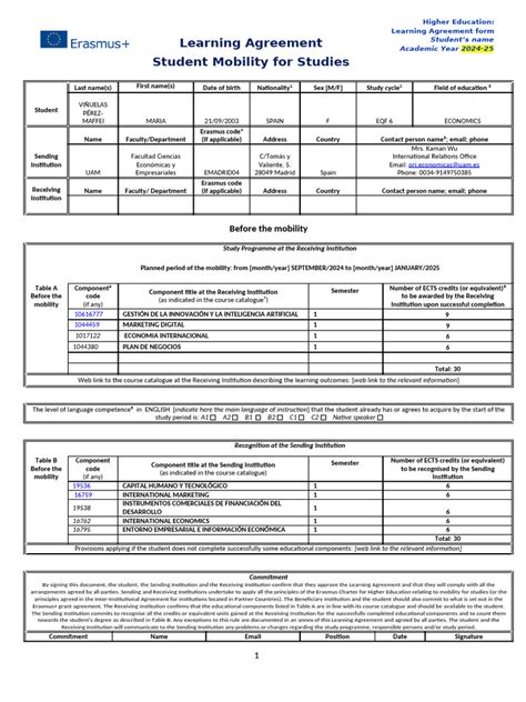 Erasmus študent s dokumentom Learning Agreement