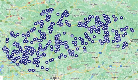 Mapa stredných zdravotníckych škôl na Slovensku s vyznačením Dolného Kubína