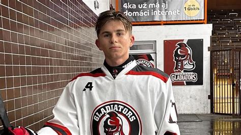 Športová fotografia mladého hokejistu na ľade