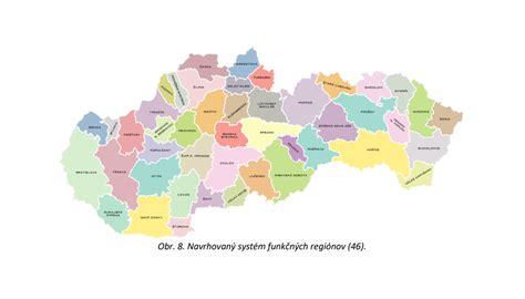 Mapa Slovenska s vyznačenými regiónmi s nedostatkom pracovnej sily v určitých odboroch