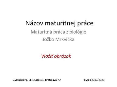 Štruktúra maturitnej písomnej práce z nemčiny