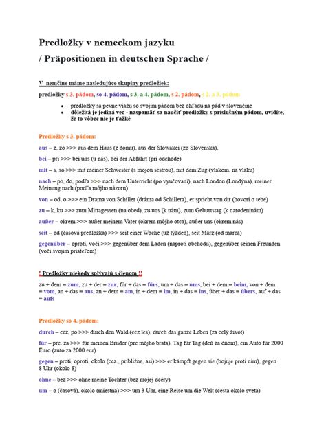 Štruktúra listu v nemeckom jazyku