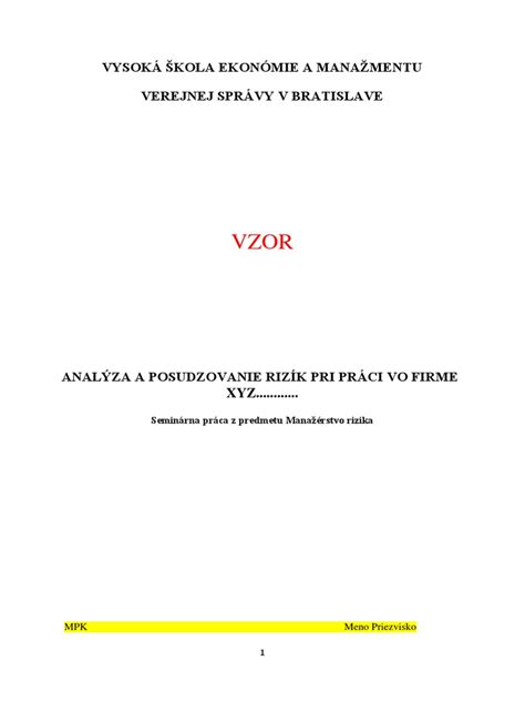 Ilustrácia vzoru seminárnej práce