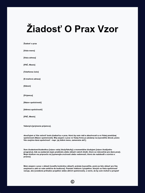 Šablóna žiadosti o prax