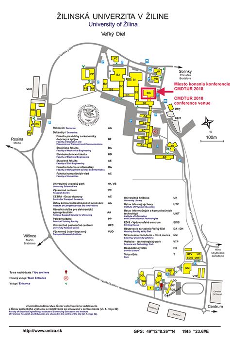 Mapa UNIZA campus