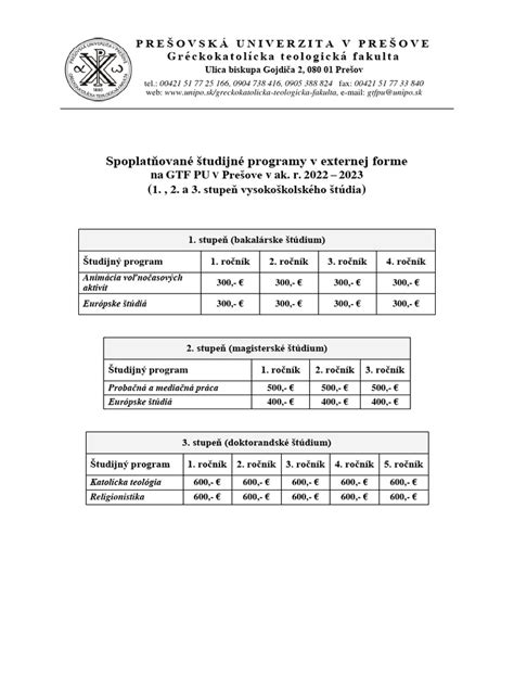 Porovnávacia tabuľka výhod denného a externého štúdia