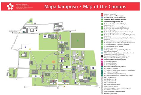 Mapa fakúlt Univerzity Palackého