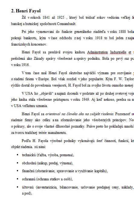14 princípov organizovania podľa Henryho Fayola