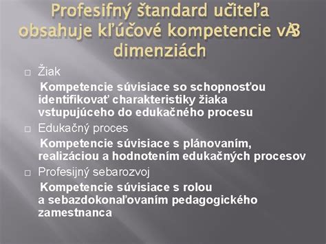 profesionálne kompetencie učiteľa