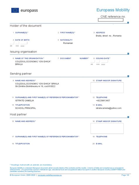 Infografika vysvetľujúca proces získavania Europass mobility