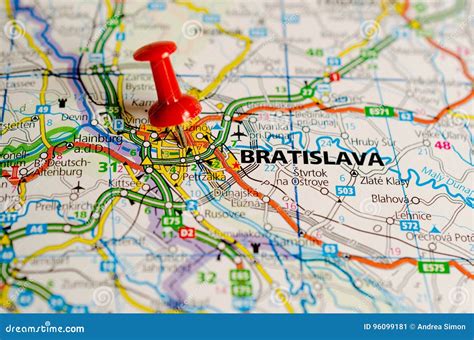 Mapa Bratislavy s vyznačenými historickými budovami