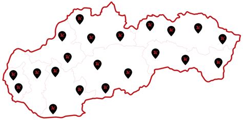 Mapa Spiša s vyznačenými mestami a obcami