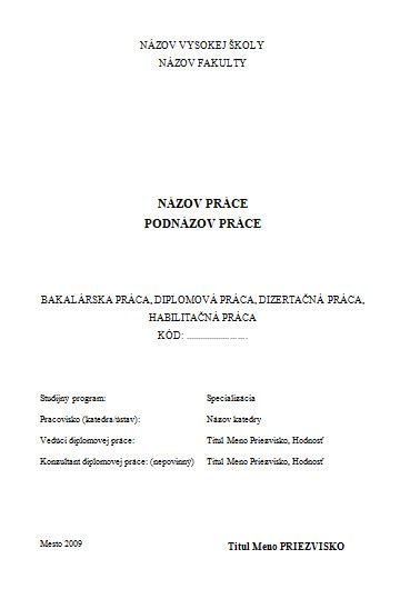 Šablóna záverečnej práce