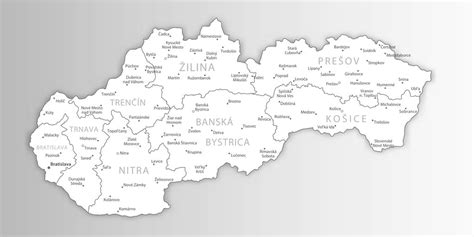 Mapa Slovenska s vyznačenou Nitrou