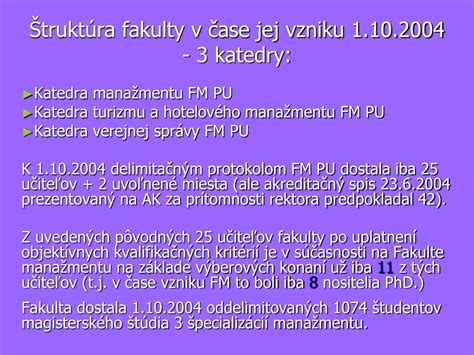 Štruktúra fakulty a jej katedry
