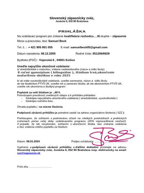 Elektronická prihláška na univerzitu