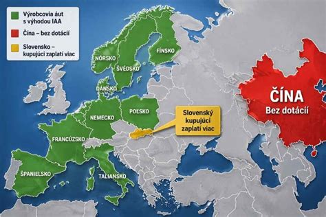 Mapa Európy s vyznačenými krajinami