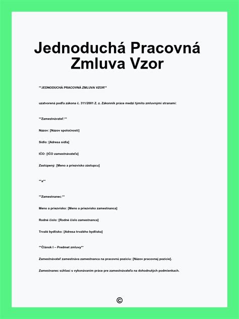 Ilustrácia pracovnej zmluvy