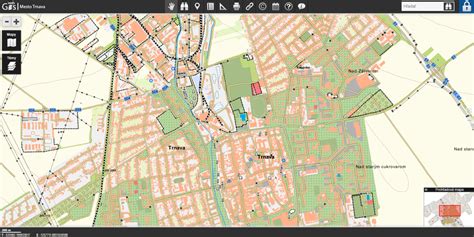 Mapa Trnavy s vyznačenými historickými pamätihodnosťami