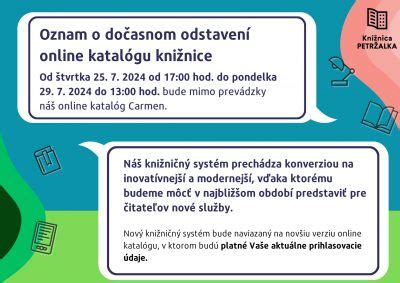 Screenshot online katalógu knižnice