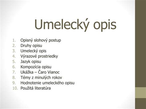 Príklad umeleckého opisu prírody