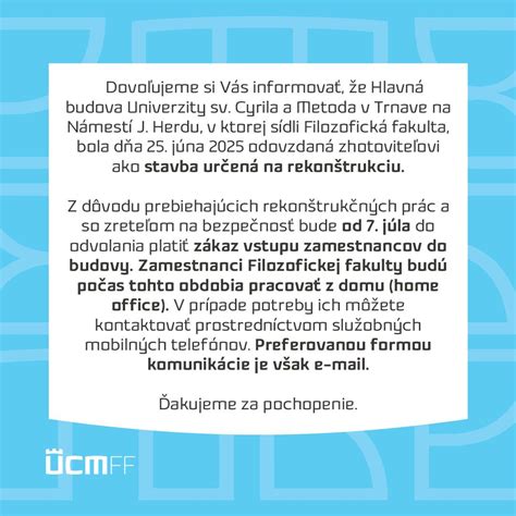 Budova Filozofickej fakulty UCM v Trnave