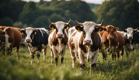 Ilustrácia stáda hovädzieho dobytka na pastve