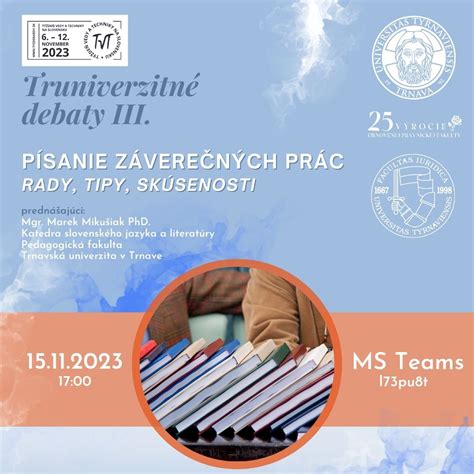 Kalendár s termínmi odovzdávania záverečných prác