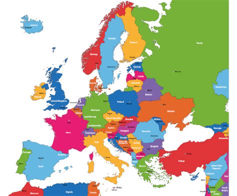 Mapa Európy s vyznačením Slovenska