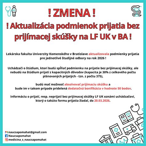 Infografika s prehľadom podmienok pre prijatie bez prijímacích skúšok