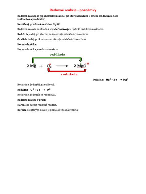 Princíp redoxnej reakcie