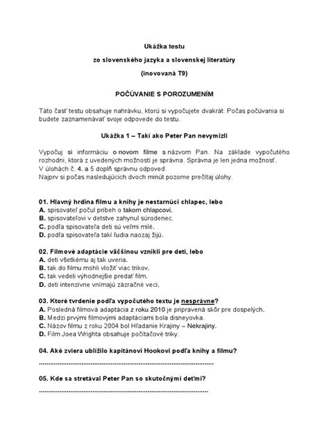 Ukážka z interaktívneho maturitného testu