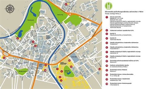 Mapa Slovenskej poľnohospodárskej univerzity v Nitre