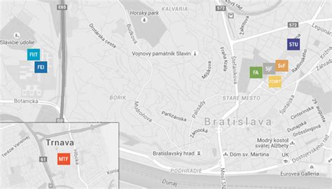 Mapa STU Bratislava