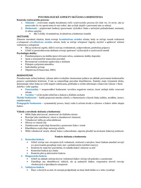 psychologické aspekty vo vzdelávaní