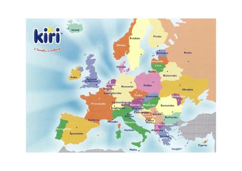 Mapa Európy s vyznačenými krajinami, kam môžu študenti vycestovať