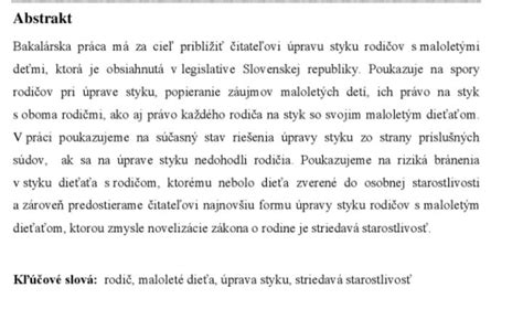 Príklad štruktúry bakalárskej práce