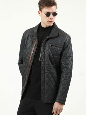 Pánsky kožený kabát Etem – E100349