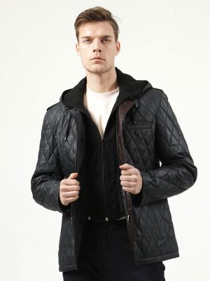 Pánsky kožený kabát Engin – E100347