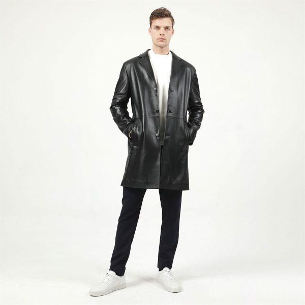 Pánsky kožený kabát QUENTIN – E100302