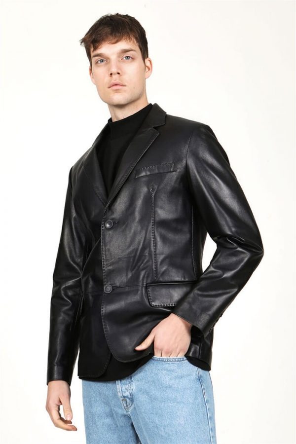 Pánsky kožený kabát Emir- E100358